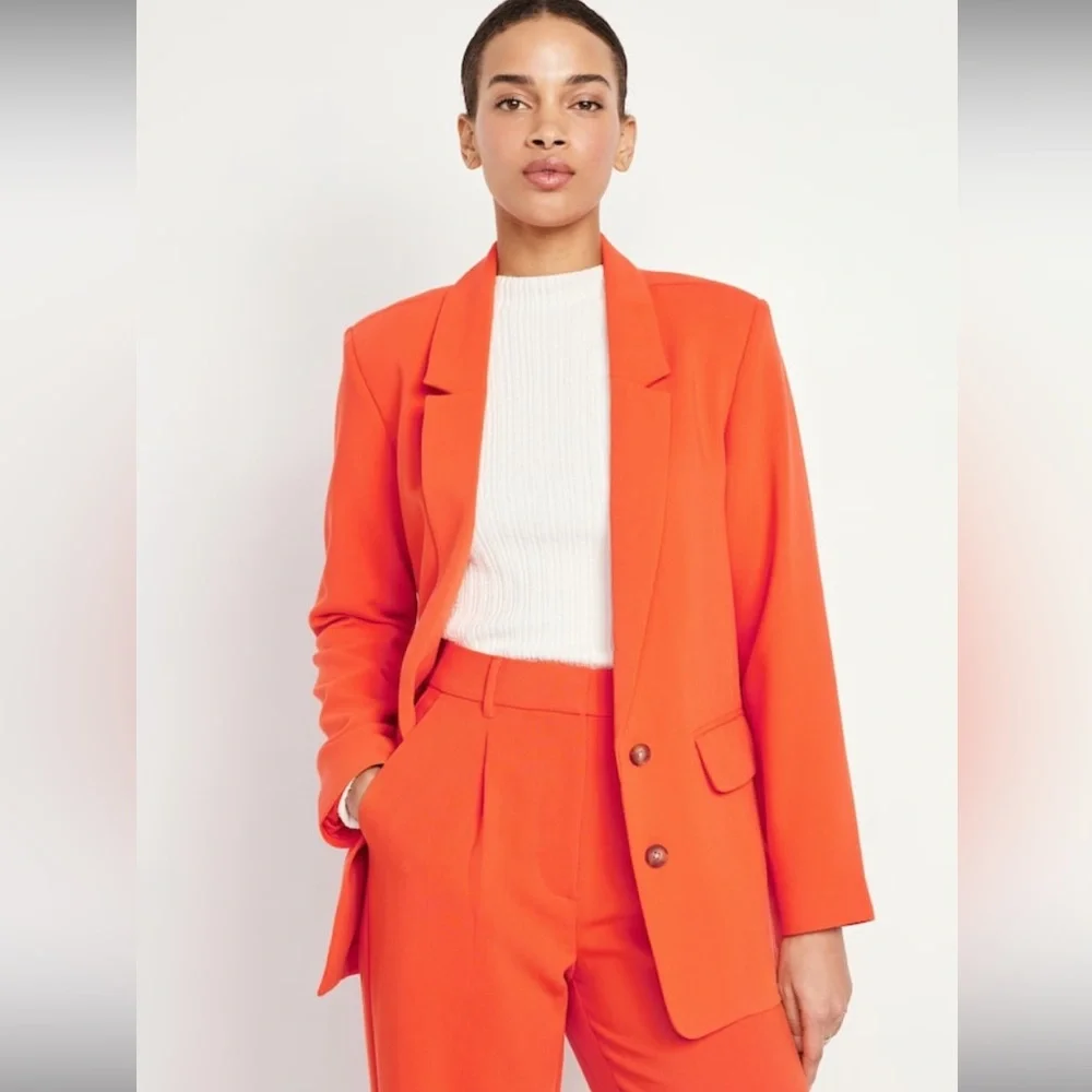Vibrant Orange Taylor Relaxed Suit Blazer Sold Out Online - Picture 6 of 6